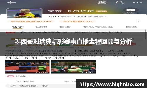 墨西哥对瑞典精彩赛事直播全程回顾与分析